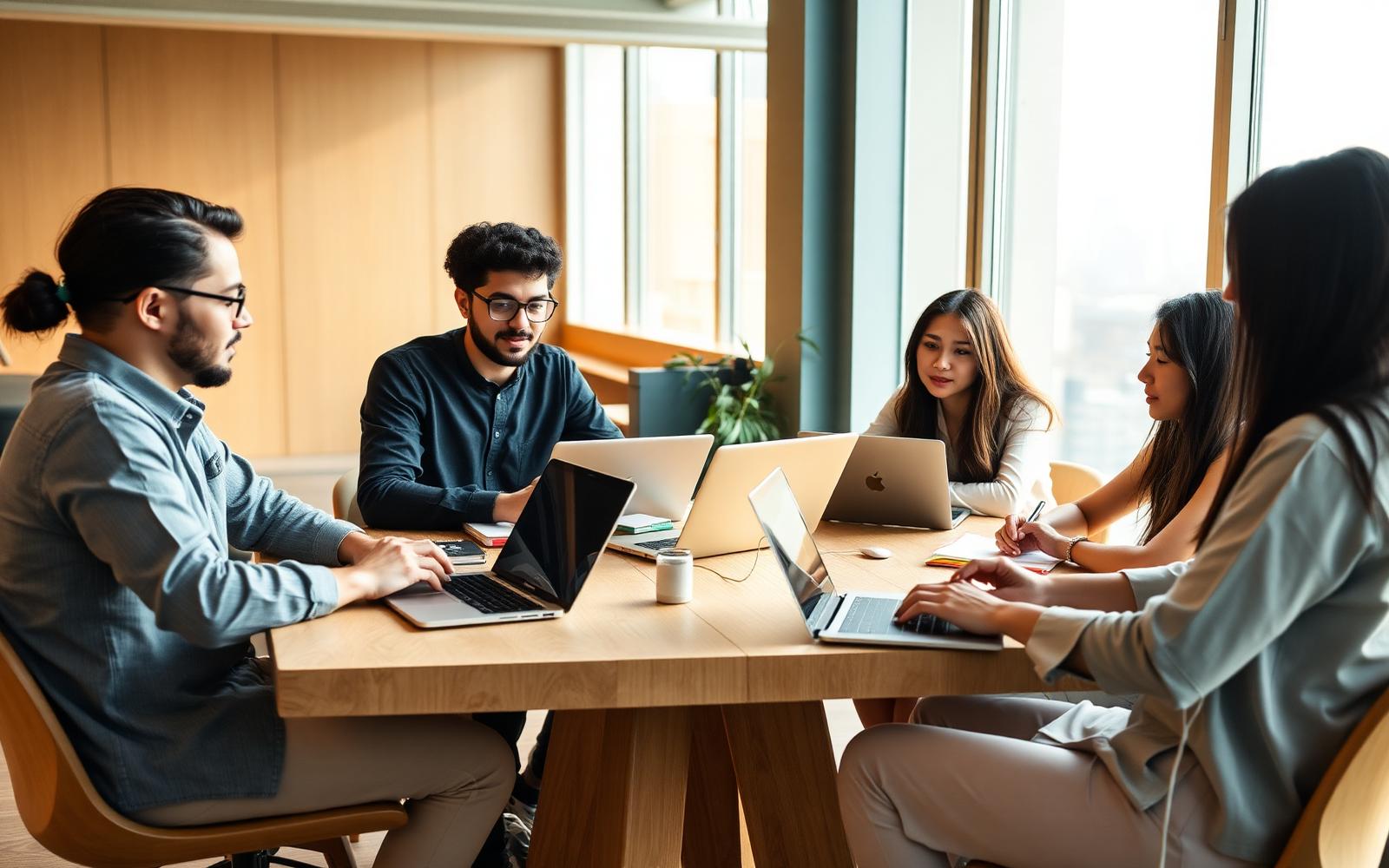 Founders collaborating in a modern Da Nang coworking space
